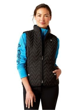 Ariat Black Chevron Quilted Zip Vest